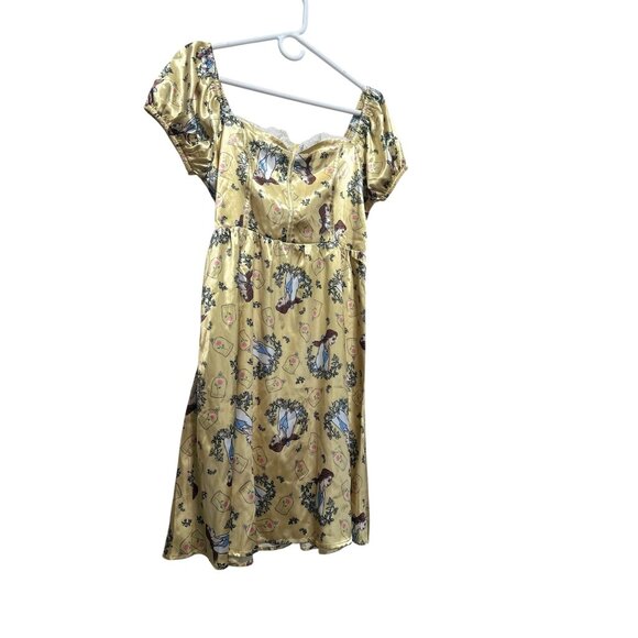 Disney Beauty Beast Belle Novelty Mini Dress Size Small Yellow Sweetheart Corset - Picture 14 of 16